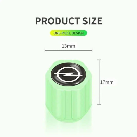 Luminous Green Wheel Valve Caps 4 Pcs Pack 200 per Pcs