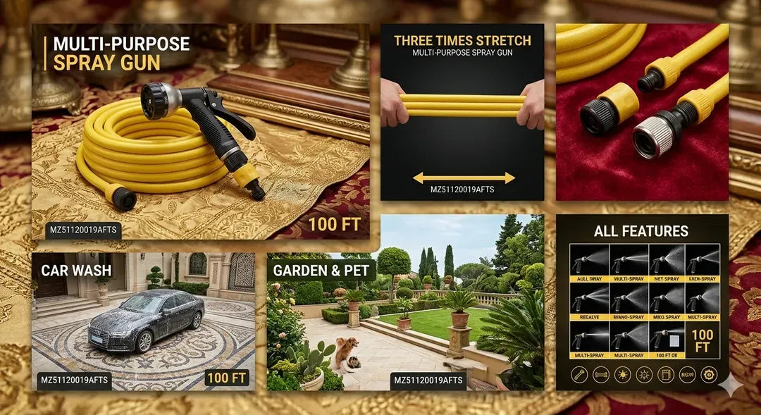 100FT Expandable Garden Hose Pipe with 3X Stretch Design