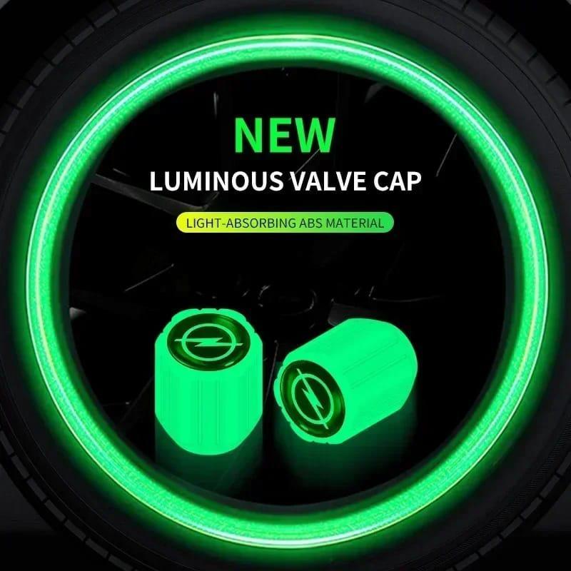 Luminous Green Wheel Valve Caps 4 Pcs Pack 200 per Pcs