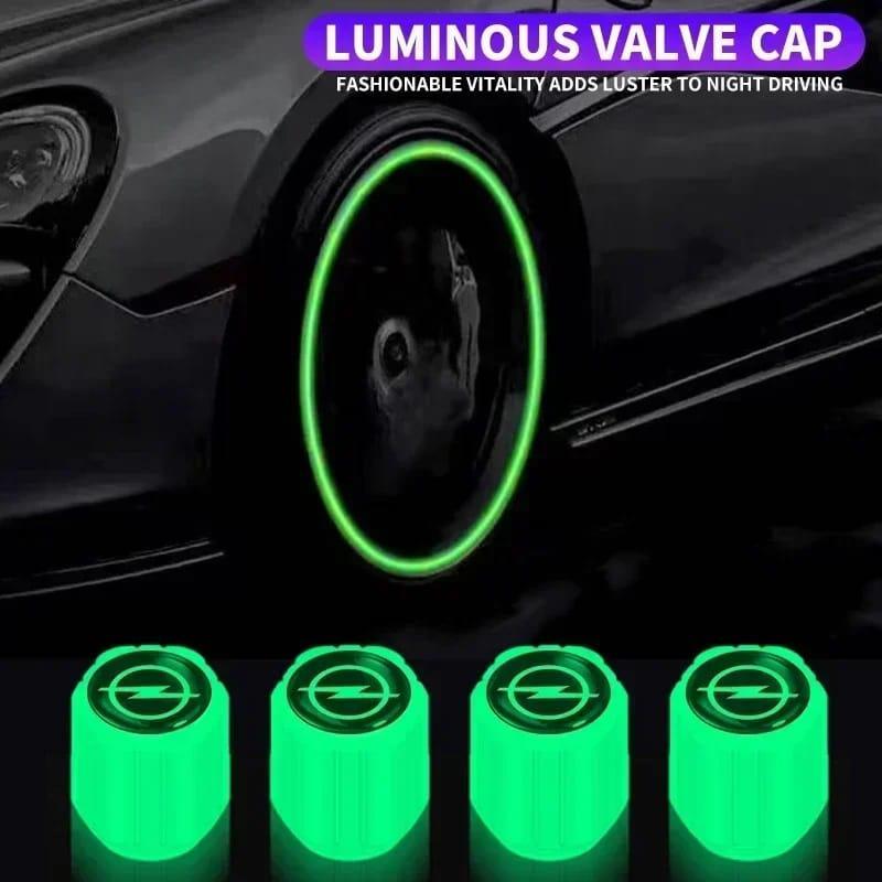 Luminous Green Wheel Valve Caps 4 Pcs Pack 200 per Pcs