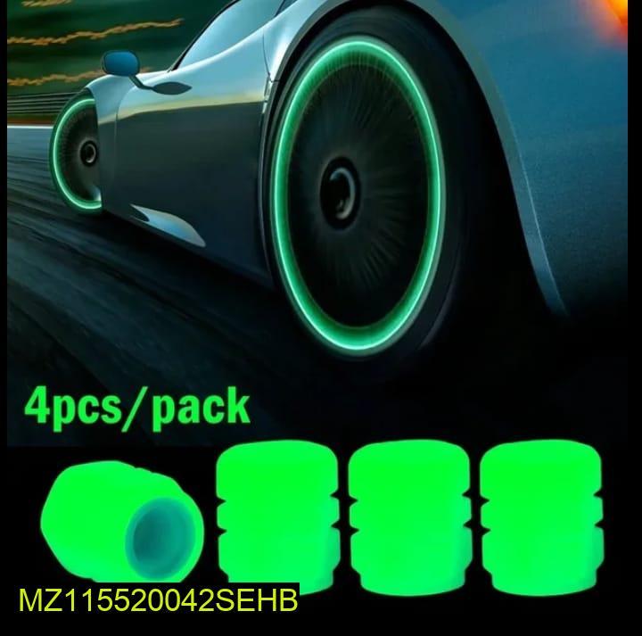 Luminous Green Wheel Valve Caps 4 Pcs Pack 200 per Pcs