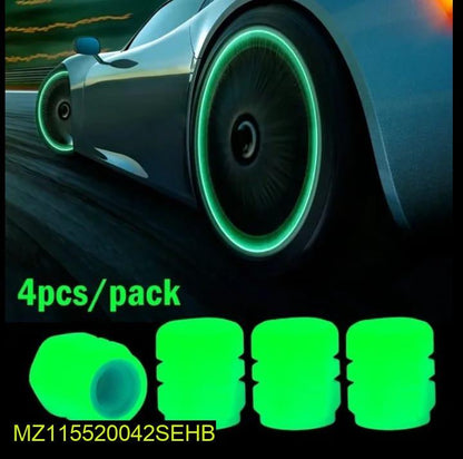 Luminous Green Wheel Valve Caps 4 Pcs Pack 200 per Pcs