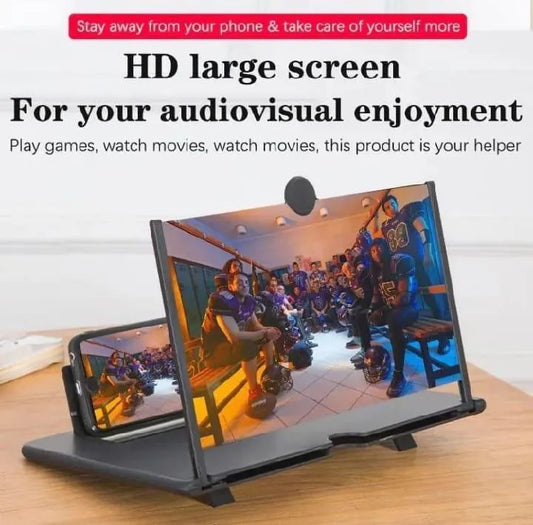 Portable Black Mobile Screen Magnifier – HD Video Enlarger