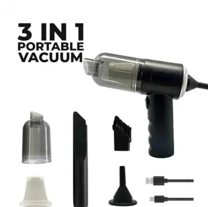 3-in-1 Portable Vacuum Cleaner with Attachments Rechargeable Handheld Wireless Dust Cleaner