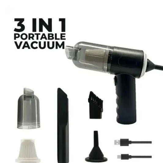 3-in-1 Portable Vacuum Cleaner with Attachments Rechargeable Handheld Wireless Dust Cleaner