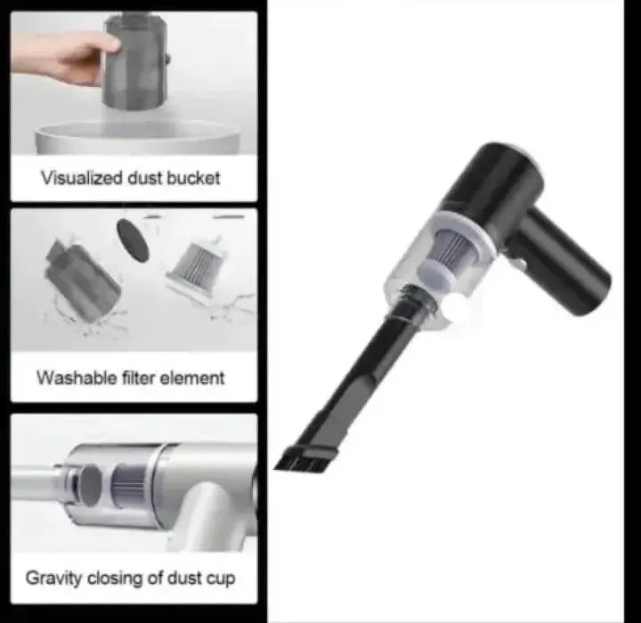 3-in-1 Portable Vacuum Cleaner with Attachments Rechargeable Handheld Wireless Dust Cleaner