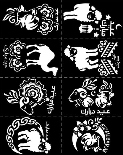 Bakra Eid Mehndi Stickers Pack of 3 – Easy Temporary Henna Tattoo Stencil for Eid-ul-Adha