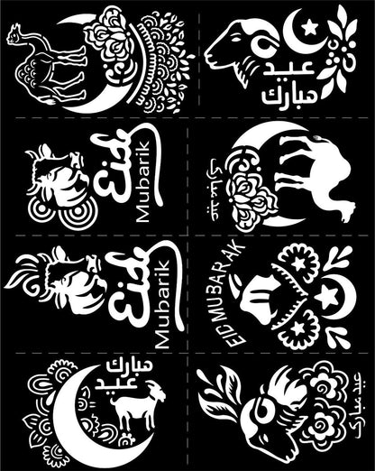 Bakra Eid Mehndi Stickers Pack of 3 – Easy Temporary Henna Tattoo Stencil for Eid-ul-Adha