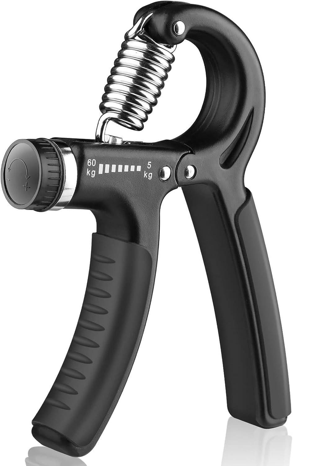 Hand Gripper Adjustable Resistance 5kg-60kg ABS Black Strength Trainer Exercise Grip