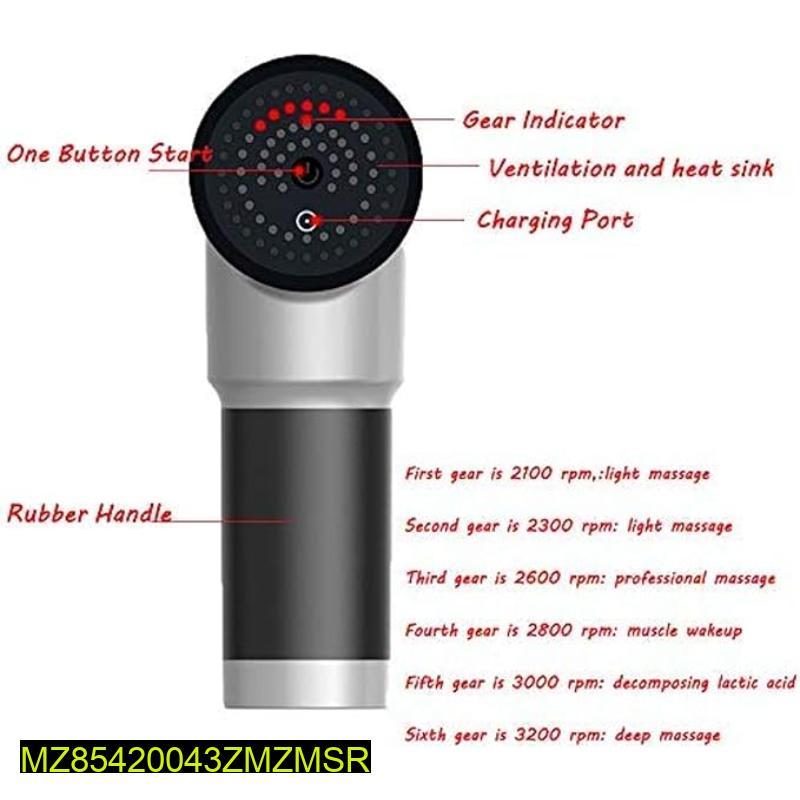 Premium Quality Facial Gun KH-320 Silver Black Massage Device Rechargeable Deep Tissue Muscle Massager