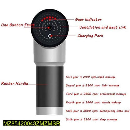Premium Quality Facial Gun KH-320 Silver Black Massage Device Rechargeable Deep Tissue Muscle Massager