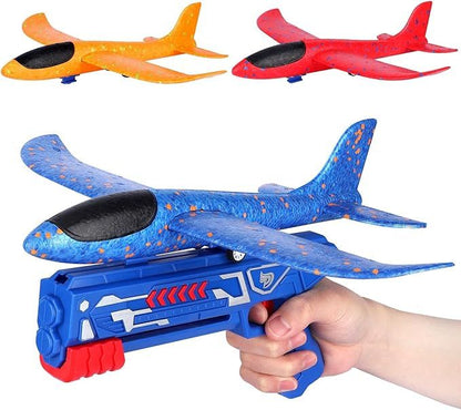 “Foam Glider Airplane Toy with Catapult Launcher – Indoor & Outdoor Kids Shooting Game”