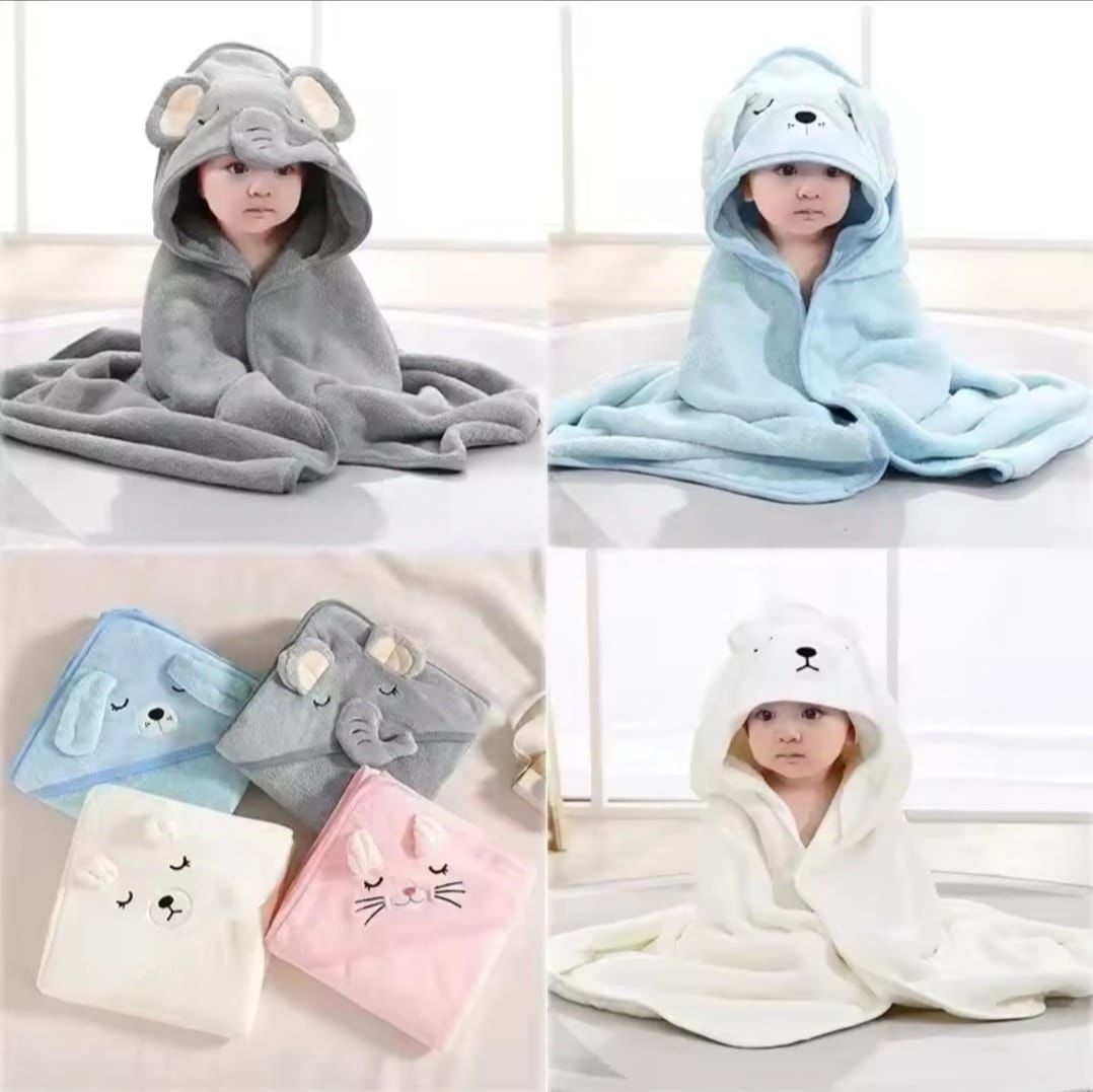 Cartoon Baby Bath Towel Cloak Soft
