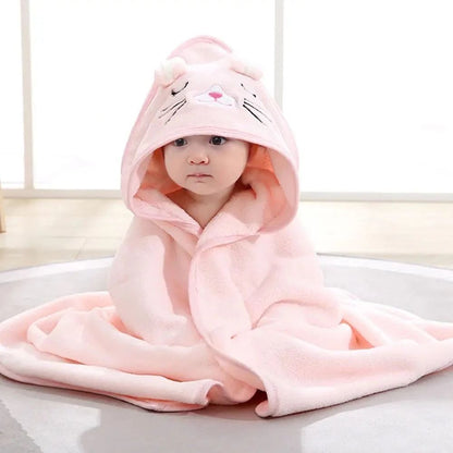 Cartoon Baby Bath Towel Cloak Soft