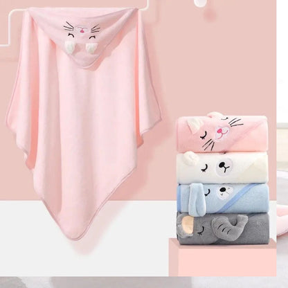 Cartoon Baby Bath Towel Cloak Soft