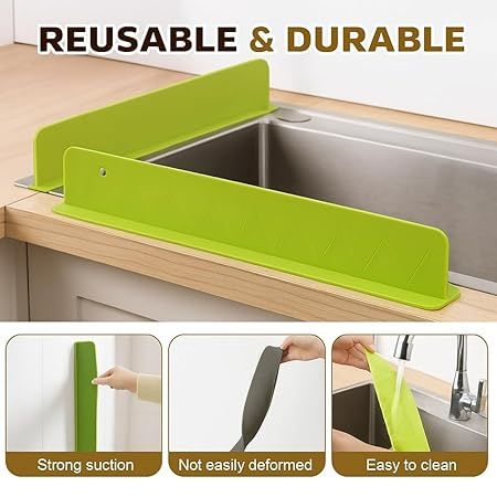 Kitchen Sink Splash Guard Silicone – Anti Water Splash Baffle for Faucet & Sink