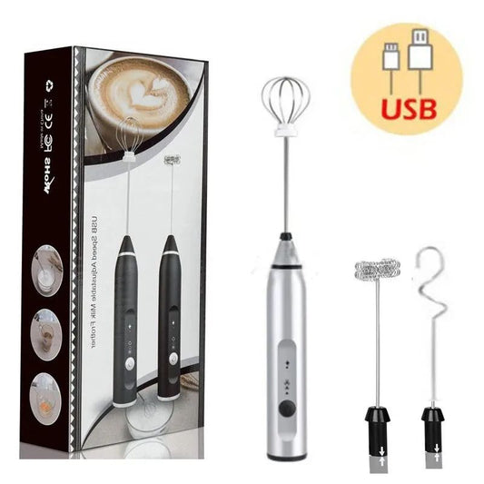 Wireless USB Rechargeable Milk Frother – Electric Handheld Coffee Whisk for Cappuccino & Cream